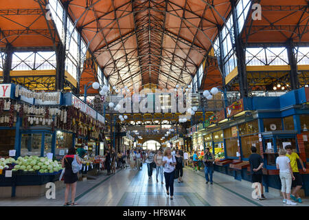 Grosse Markthalle, Budapest, Ungarn, große Markthalle, Ungarisch Stockfoto