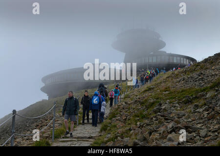 Polnische Baude, Schneekoppe, Riesengebirge, Polen, Wanderweg, Wanderweg, Polnisch Baude, Riesengebirge, Polen Stockfoto