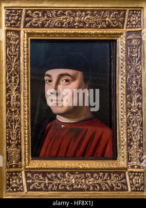 Porträt eines Mannes von Antonello da Messina. c. 1474-1475 Galleria Borghese, Rom, Italien Stockfoto
