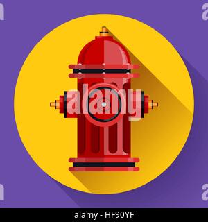 Red Fire Hydrant Vektor Icon für video, mobile apps. Stock Vektor
