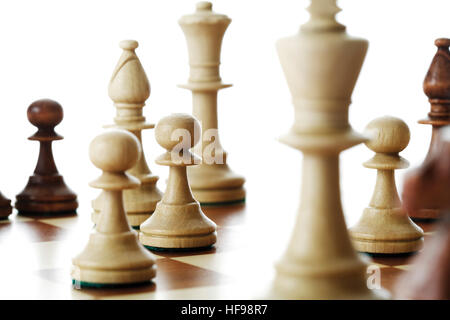 Verschiedene Schachfiguren Stockfoto