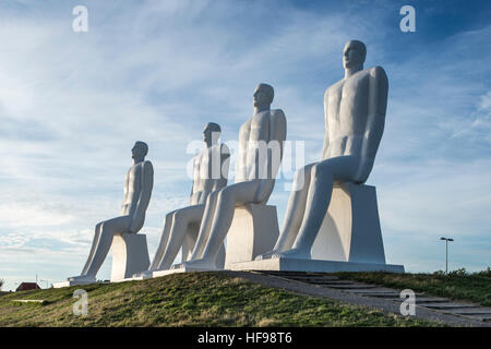 Riesige Skulpturen, Mennesket Ved Havet, von Svend Wiig Hansen, 1995, Wahrzeichen von Esbjerg, Esbjerg, Region Süddänemark Stockfoto