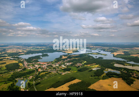 Luftaufnahme, See Krakau, Krakau bin See, Mecklenburger Seenplatte, Mecklenburg-Western Pomerania, Deutschland Stockfoto