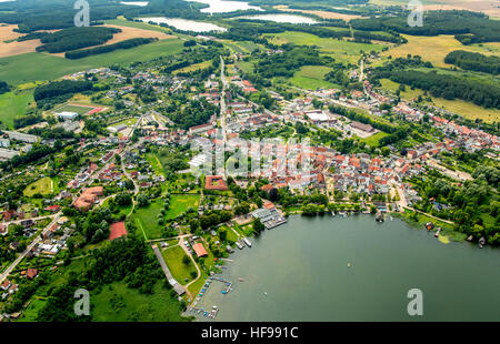 Luftaufnahme, See Krakau, Krakau bin See, Mecklenburger Seenplatte, Mecklenburg-Western Pomerania, Deutschland Stockfoto