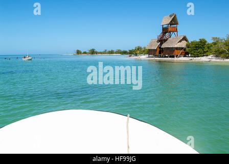 Blick auf die Insel de Los Pájaros in Holbox, Mexiko Stockfoto