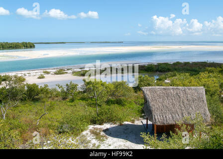 Blick auf die Insel de Los Pájaros in Holbox, Mexiko Stockfoto