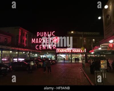 PIke Place Market; Public Market Center, Bauernmarkt, Seattle, Washington, Usa Stockfoto