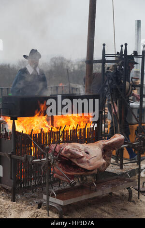 Wildschwein Braten, während der Feier der Escalade in Genf Stockfoto