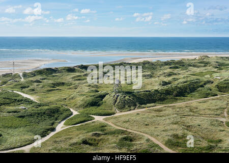 Dünen an der Nordsee Resort Blåvand, Blick vom Leuchtturm Blåvandshuk Fyr Blåvand, Region of Southern Denmark, Dänemark Stockfoto