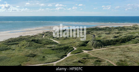 Dünen an der Nordsee Resort Blåvand, Blick vom Leuchtturm Blåvandshuk Fyr Blåvand, Region of Southern Denmark, Dänemark Stockfoto