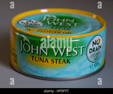 John West Thunfisch-Steak Zinn Stockfoto