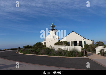 Leuchtturm Wahrzeichen Builidng, erschossen genommen auf einem hellen Januar Tag wenn Sie auf eine Reise nach San Diego und besuchten Point Loma. Stockfoto
