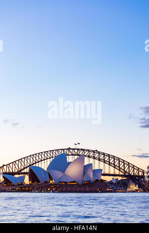Sydney, Stadt Skyline bei Sonnenuntergang, Australien Stockfoto