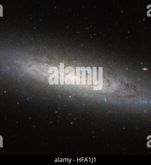 Das Hubble-Weltraumteleskop der NASA erfasst detaillierte Bilder der verborgenen dunklen Seite einer Spiralgalaxie und bietet wertvolle Einblicke in ihre Struktur und die Prozesse, die die Entstehung und Evolution von Galaxien steuern. Stockfoto