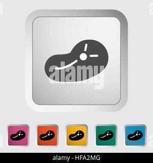 Fleisch. Einzelne flache Symbol auf die Schaltfläche. Vektor-Illustration. Stock Vektor