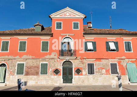 Bunt bemalten Häusern auf der Insel Burano, Venedig, Italien Stockfoto