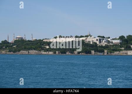 Berühmten Topkapi-Palast, Bosporus, Goldenes Horn und Istanbuls Altstadt Sultanahmet, Türkei Stockfoto