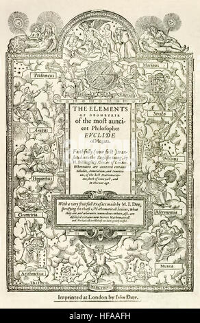 Antike griechische Mathematiker Euklid in einem 1584Kupferstich von