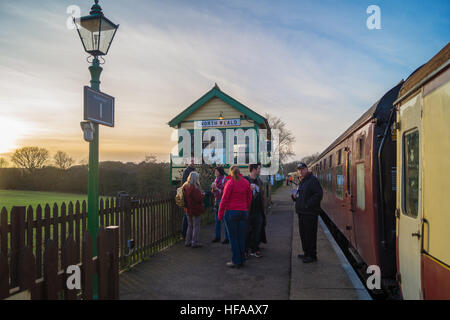 North Weald Vintage Signal box, 1888, Epping Ongar Railway, Dampf Museumsbahn auf ehemaligen Londoner U-Bahn Linie, Essex Stockfoto