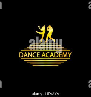 Luxus Golden Dance Academy-Logo Stock Vektor