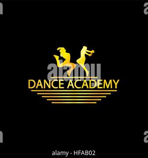 Luxus Golden Dance Academy-Logo Stock Vektor