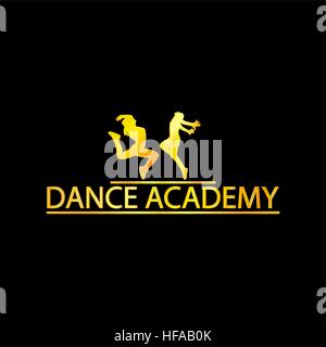 Luxus Golden Dance Academy-Logo Stock Vektor