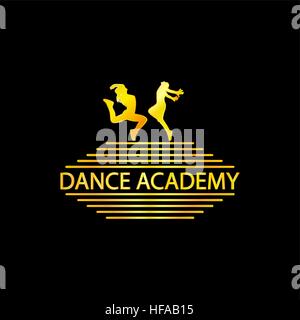 Luxus Golden Dance Academy-Logo Stock Vektor