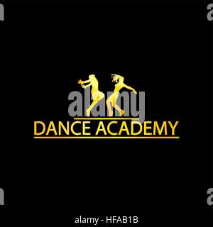 Luxus Golden Dance Academy-Logo Stock Vektor