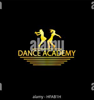 Luxus Golden Dance Academy-Logo Stock Vektor