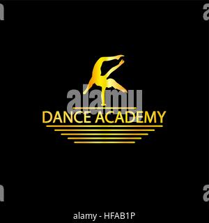 Luxus Golden Dance Academy-Logo Stock Vektor