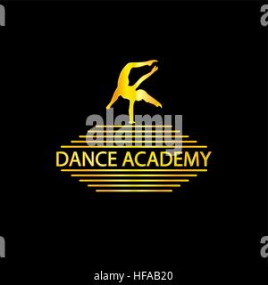 Luxus Golden Dance Academy-Logo Stock Vektor