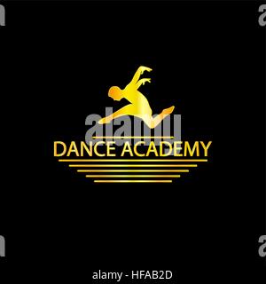 Luxus Golden Dance Academy-Logo Stock Vektor