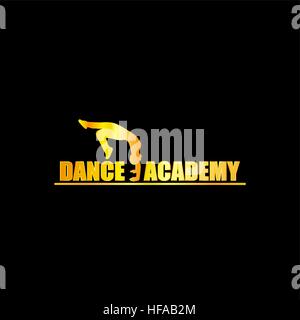 Luxus Golden Dance Academy-Logo Stock Vektor