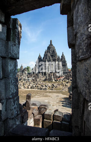 Der hinduistische Tempel von Candi Sewu der Prambanan-Tempel-Komplex Stockfoto