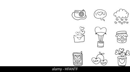 Hand zu zeichnen, der Romantik Thema doodles Stock Vektor