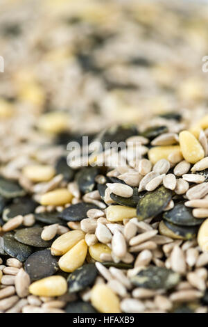 Portion gemischte Samen (Tiefenschärfe) für den Einsatz als Hintergrundbild oder als Textur Stockfoto
