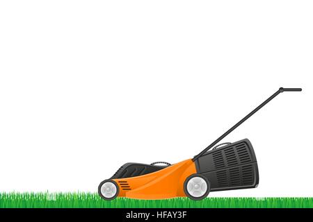 Rasenmäher-Lager Vektor-Illustration isoliert auf weißem Hintergrund Stock Vektor