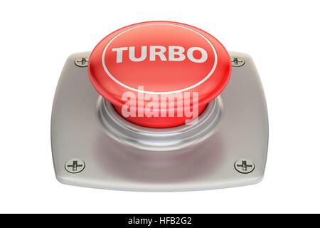 rot Turbo-Taste, 3D-Rendering isolierten auf weißen Hintergrund Stockfoto