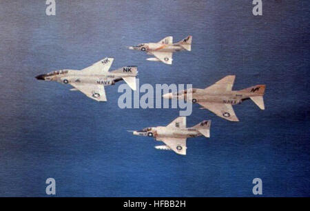 F-4Bs A-4Cs CVW-14 im Flug 1964 / 65 Stockfoto