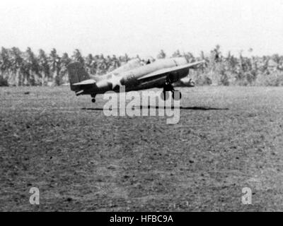 F4F-4 der VMF-121 Landung auf Guadalcanal 1942 Stockfoto