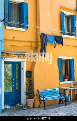 Bunt bemalten Häusern, Burano, Italien Stockfoto