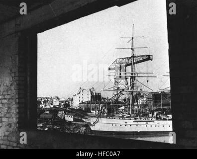 Deutsche Großsegler Horst Wessel in Bremerhaven 1946 Stockfoto