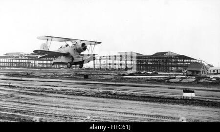 JF-1 Ente macht landet zuerst auf dem NAS Quonset Point 1940 Stockfoto