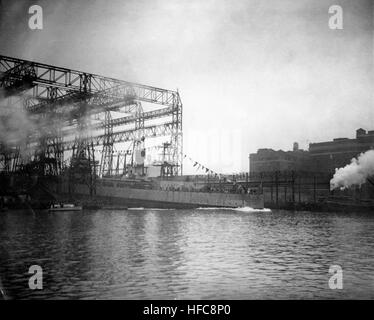 Start der USS Pensacola (CA-24) in Brooklyn Navy Yard 1929 Stockfoto