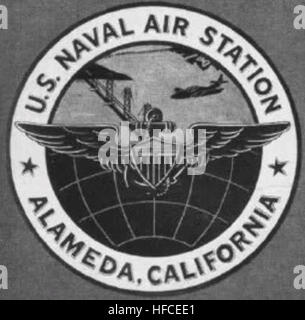 Die Marineflugstation Alameda ist eine ehemalige US-Navy-Flugstation, die Flugunterstützung, Ausbildung und Einsatzbereitschaft für Marineflugzeuge anbietet. Stockfoto