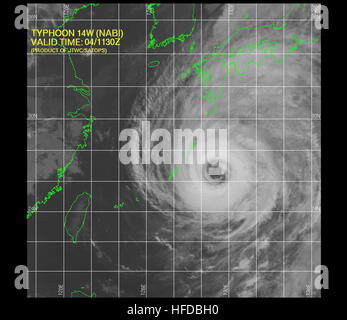 Taifun 14W (Nabi) 2005-09-04-12-30-05 Stockfoto