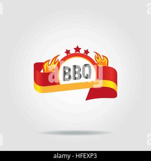 BBQ-Abzeichen-Symbol isoliert Stock Vektor