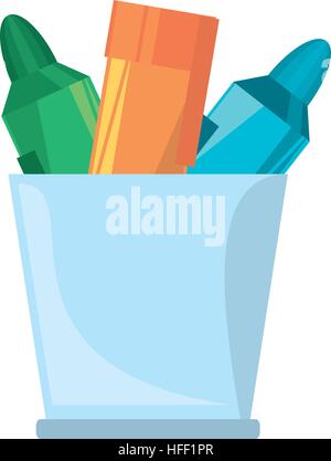 Tasse mit verschiedenen Colores Marker Schule Stock Vektor