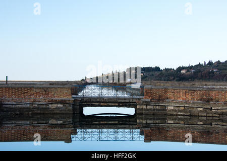 Sečovlje, Salz Pfanne, Slowenien Stockfoto