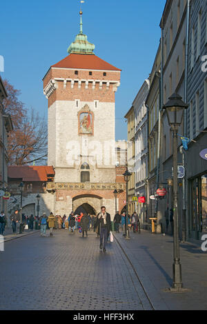 Florians Tor Florianska Straße Krakau Polen Stockfoto